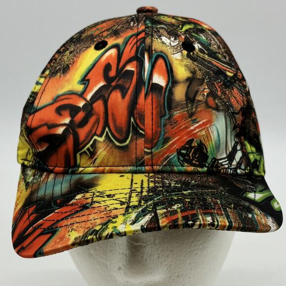 Grafitti Street Art Baseball Hat Mens One Size Snapback Polyester Multi-Color - Picture 1 of 8